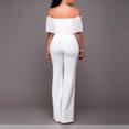 thumbnail image 3 of SELONE Jumpsuits for Women Casual One Shoulder Loose Fit Pants Ladies Travel Comfortable 2023 Vacation Fancy Jumpsuits for Women Womens Jumpers and Rompers Casual Solid Color Zipper White S, 3 of 8