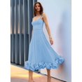 thumbnail image 4 of Womens Fashion Spaghetti Strap Flowy A-Line Dress with 3D Floral Appliques Party Maxi Gown XL, 4 of 7