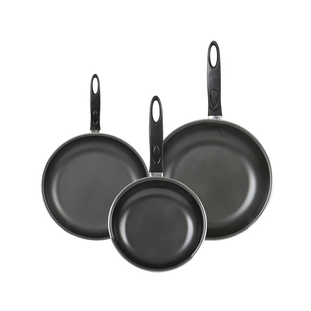 Set 3 Sartenes Antiadherentes De Carbón 18, 23 Y 28cm