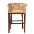 thumbnail image 3 of bali & pari Papua Rattan and Acacia Wood BOHO Counter Stool, Natural Brown, 3 of 9