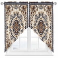 thumbnail image 2 of Vintage Flowers Pattern Swag Curtain Valance for Windows, Brown Blue Classical Bohemian Window Treatments Short Swag Topper for Kitchen Windows Bathroom Bedroom, 36"x36", 2 of 8