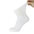 thumbnail image 3 of 3 Pairs of Diabetic Cotton Quarter Socks with Non Binding Top (White, Sock Size 10-13), 3 of 6