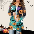 thumbnail image 4 of Women's Halloween Cardigan Long Sleeve Printed Open Front Sweater Casual Fall Winter Knit Top for Daily Wear Holiday Outing, 4 of 4