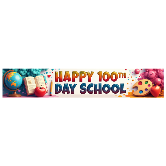 LUUFILx Happy 100th Day of School Banner Celebration Decorations Colorful Backdrop School Party Supplies Classroom Event Background Photography Props