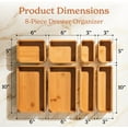 thumbnail image 2 of 8-Piece Bamboo Kitchen Drawer Organizer Set - Multi-Use Storage Box for Bathroom, Nightstand, Jewelry, Cutlery, Knife, Spice, Towel, Junk Drawer Tray, 2 of 6