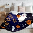 thumbnail image 4 of Halloween Blanket, Pumpkin Blanket, Boo Basket Stuffers for Women, Christmas Decorations, Fall Basket Stuffers, Couples Blanket 50x60, Cute Throw Blanket for Girlfriend Boyfriend, Halloween Gifts, 4 of 6