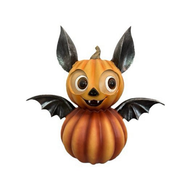 Adornos de Calabaza de Murciélago Aterradores de Halloween Decoración del Hogar en Forma de Calabaza Resina Decoración de Murciélago B