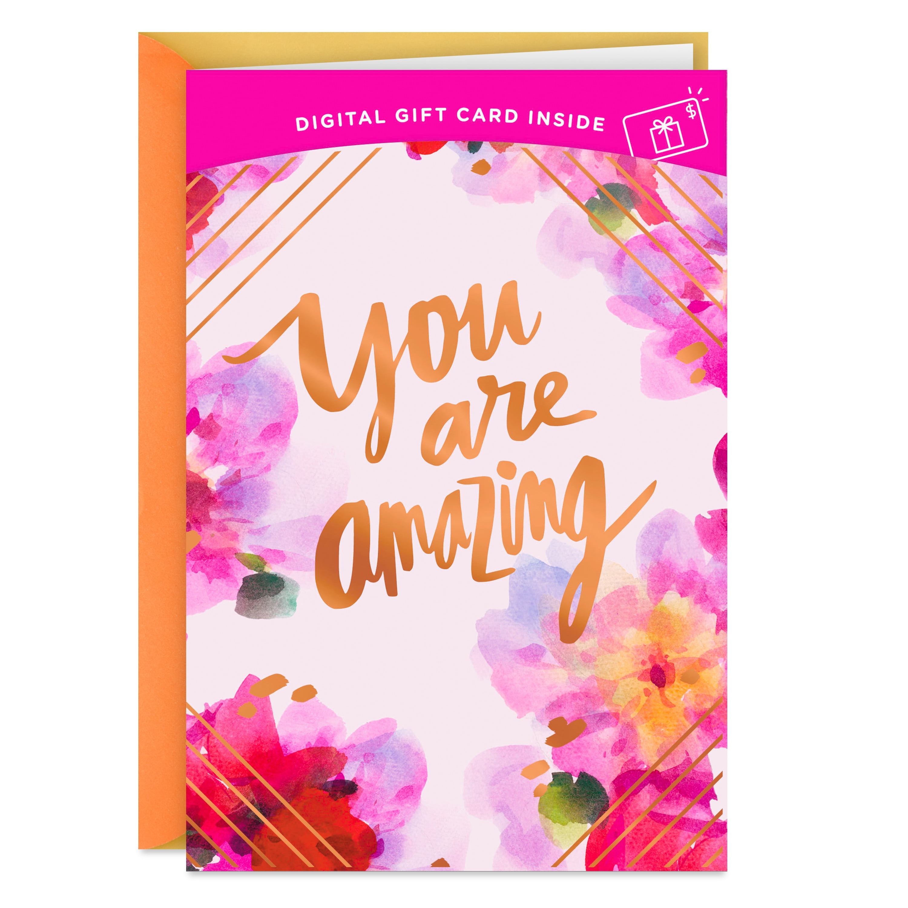 Hallmark Gift Card Greeting Birthday Card for Her (You Are Amazing Watercolor Flowers)