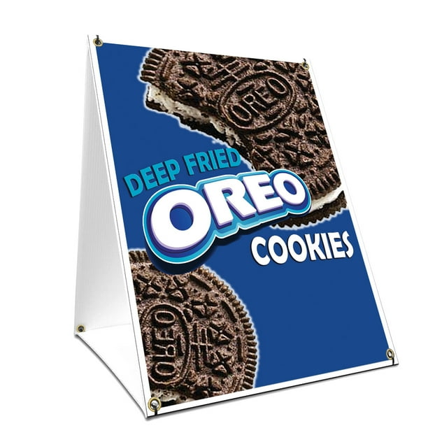 Aframe Sidewalk Deep Fried Oreo Sign With Graphics On Each Side 18