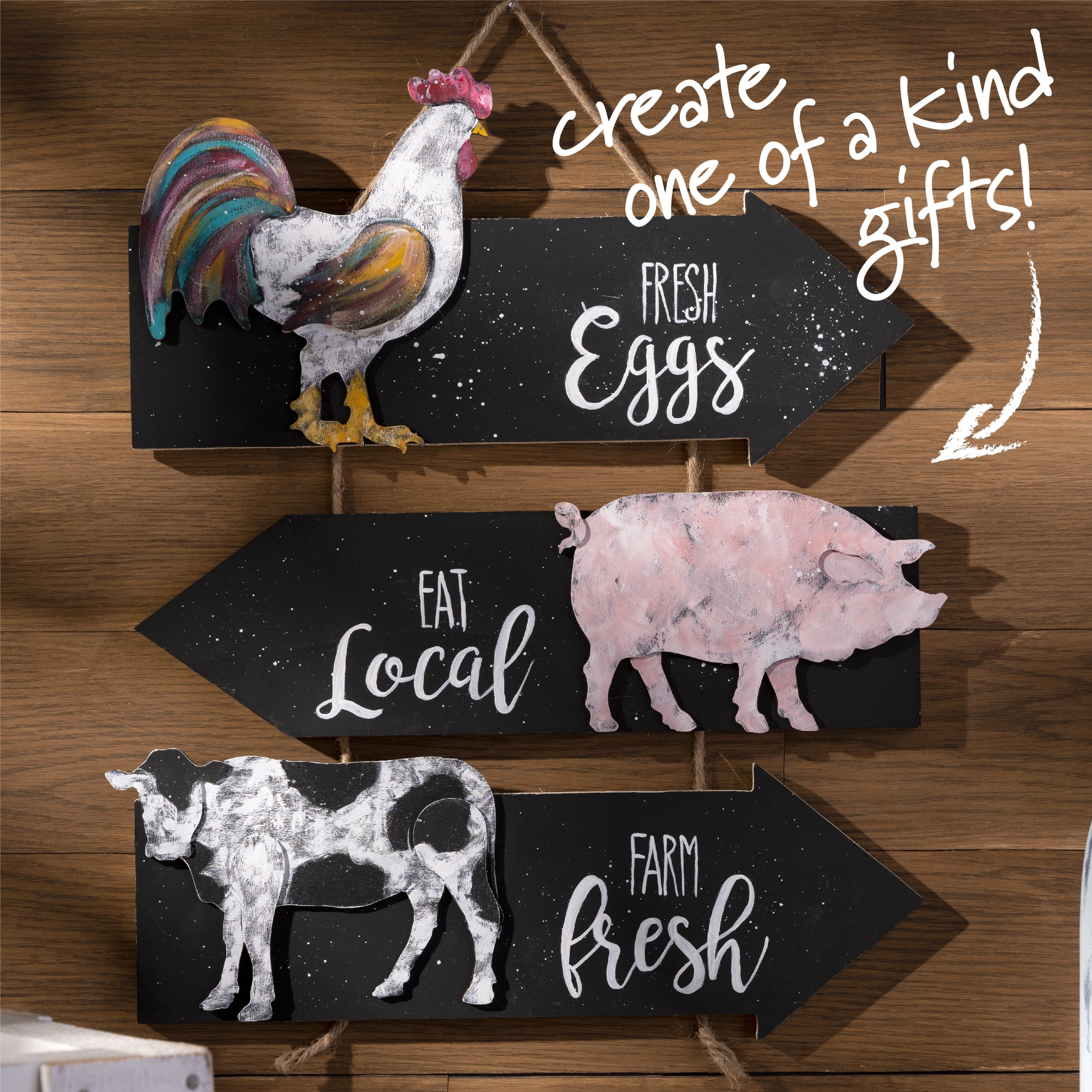 (2 pack) Plaid Surfaces Layered Wood Shape, Rooster
