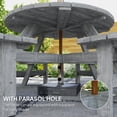 thumbnail image 4 of Outsunny Wooden Patio Dining Set, Outdoor Table and Benches Set, Grey, 4 of 10