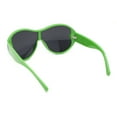 thumbnail image 4 of Womens Large Shield Round Elegant Designer Diva Sporty Plastic Sunglasses Green - Black, 4 of 4