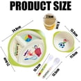 thumbnail image 4 of set of environmentally friendly bamboo fiber children's tableware set baby cartoon divided plate, 4 of 5