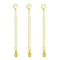 Alexcraft 3PCS Gold Necklace Extenders, 14K Gold Plated Jewelry Extenders Extension Chain for Necklaces, Bracelets and Anklets