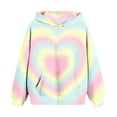 thumbnail image 2 of Sudadera con capucha para niña, para el Día de San Valentín, con estampado de color, de manga larga, informal, deportiva, con capucha, de manga larga, con inserciones en los hombros, blusa de poliéste, 2 of 6