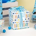 thumbnail image 6 of HOMERAL Blue Wrapping Paper Boys, Race Car Wrapping paper roll with Colorful Happy Birthday Text Design for Kids Birthday Baby Shower Party - 17 In x 33 Ft, 6 of 6