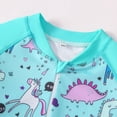 thumbnail image 4 of GYRATEDREAM Girls One Piece Swimsuits Long Sleeve Swimsuit Rash Guard Sunsuit Swimswear Zipper Front Bathing Suit, Size 5-6 Years, 4 of 7