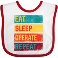 thumbnail image 3 of Inktastic Surgeon Surgical Nurse Eat Sleep Operate Repeat Boys or Girls Baby Bib, 3 of 4