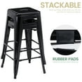 thumbnail image 3 of 24 inch High Barstools Set of 2, Counter Height Metal Bar Stools, Indoor/Outdoor Stackable Bartool Industrial Backless Stools(Black), 3 of 8