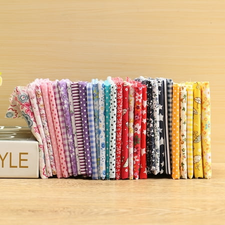 5pcs 19.69 x 19.69 inches (50cmx50cm) Cotton Craft Fabric Bundle Squares Patchwork Lint DIY Sewing Scrapbooking Quilting Dot Pattern Artcraft clothing patchwork and crafting