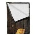 thumbnail image 2 of Gothic Soft Flannel Fleece Throw Blanket, Chamber of Secret Rite with Skulls on the Wall Sorcery Spell Image Print, Cozy Plush for Indoor and Outdoor Use, 60" x 80", Brunette Brown, by Ambesonne, 2 of 5