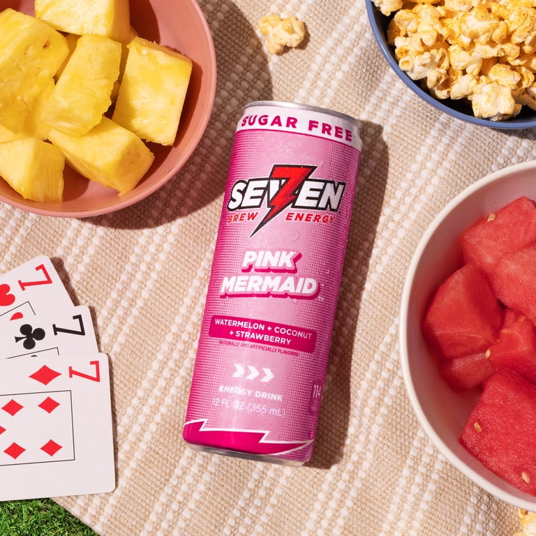 7 Brew Energy Drink, Pink Mermaid Sugar Free (12 fl oz.) - Walmart.com