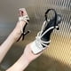 thumbnail image 1 of Chanclas de moda de verano, sandalias de mujer con punta cuadrada, diseño de banda estrecha, correa trasera, sandalias finas de tacón alto, zapatos de fiesta sexis femeninos 41 Gao Jinjia LED, 1 of 2