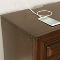 thumbnail image 4 of Furniture of America Damien Rustic Nightstand with 3-Drawer, Brown Cherry, 4 of 7