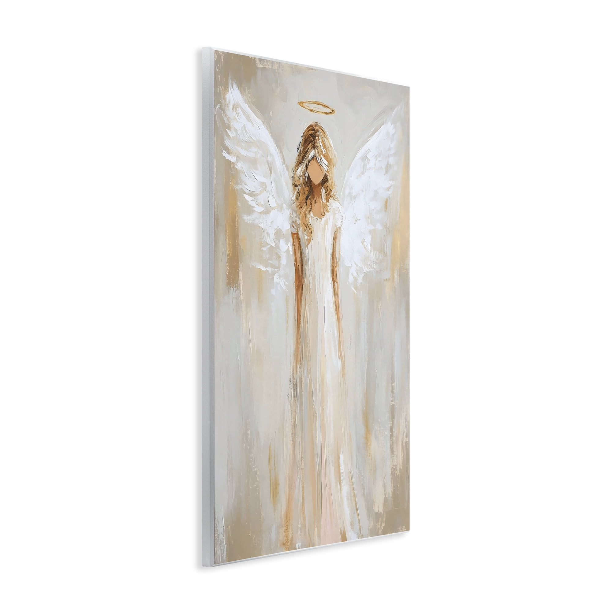 Divine White Robe Angel Wall Plaque Art, design by Petal Prints Design