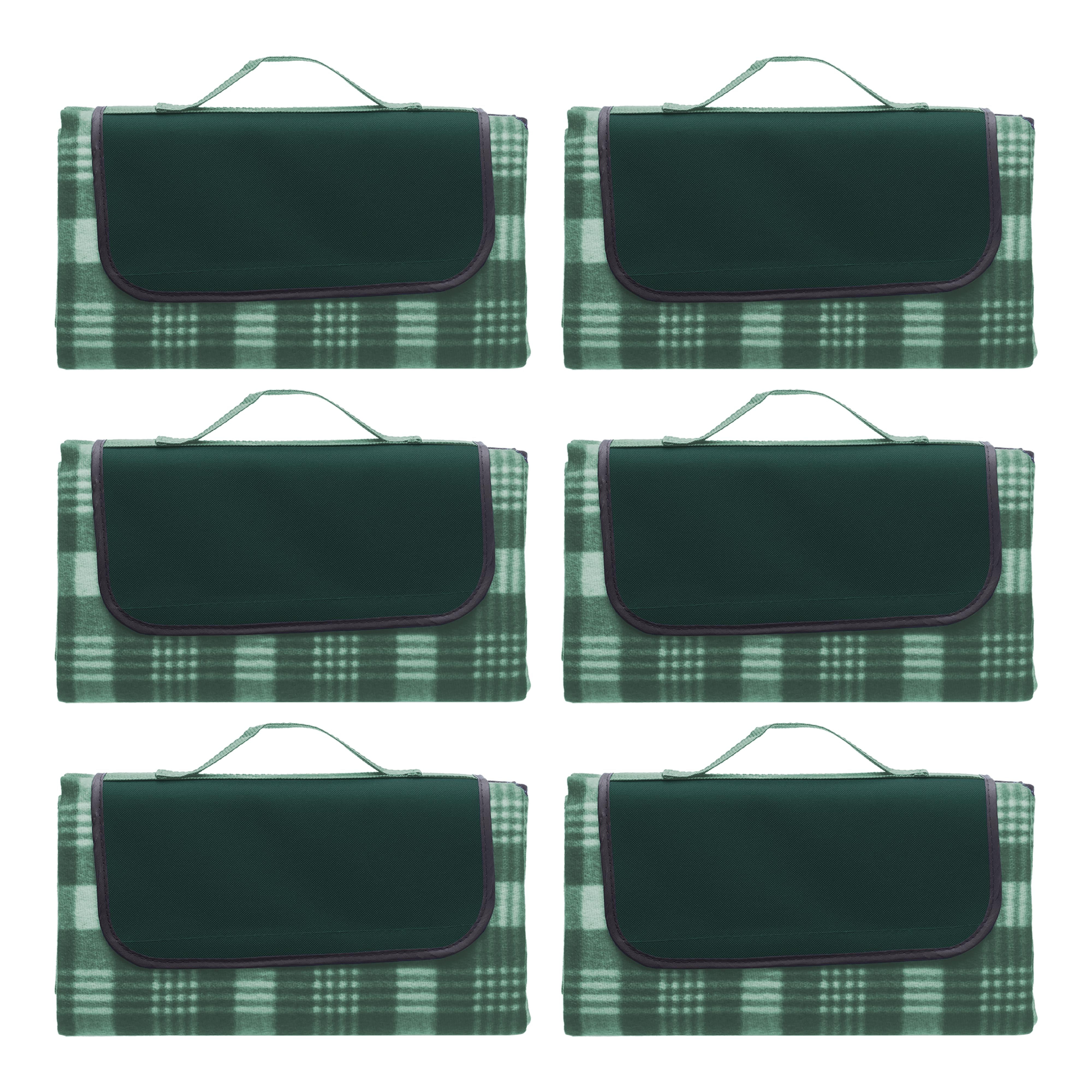 Creekside Roll Up Picnic Blankets Set of 6, Bulk Pack Great outdoor blanket for Camping