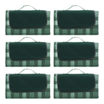 Creekside Roll Up Picnic Blankets Set of 6, Bulk Pack - Great outdoor blanket for Camping, Picnic, Beach, Other Outdoor Activities - Green