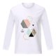 thumbnail image 5 of Camiseta de manga larga suelta con cuello redondo para mujer con estampado gráfico geométrico para mujer Pompotops  gfhjh1892, 5 of 9