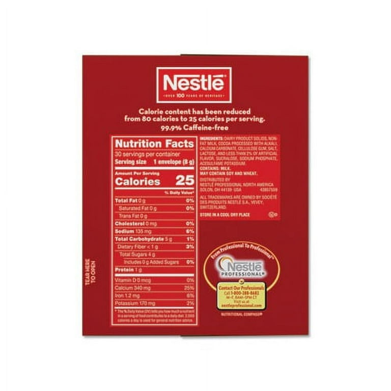 Nestle No Sugar Added Rich Chocolate Flavor Hot Cocoa Mix, 0.28 Ounce --  180 per case.