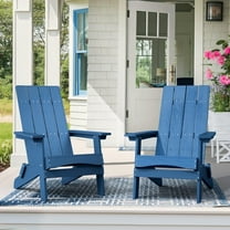 Dycanpo Folding Adirondack Chairs Set of 2, Hdps Poly Outdoor Chair Weather Resistant, Navy Blue