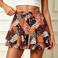 thumbnail image 2 of Ladies Summer Skort with Built-In Shorts Tie Front High Waist A-Line Skirt for Festival Holiday Travel Outdoor Activities, 2 of 4