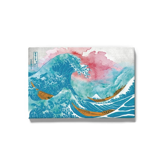 Image Conscious Ocean Waves With Boats Wrapped Canvas -Porter Hastings Designs, Wall Art 20 x 30 in