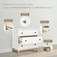 thumbnail image 6 of Prepac Nordik Nightstand Bedside Table, White & Oak Nightstand for Bedroom, End Table with 3 Drawers 16"D x 26.5"W x 26.75"H, WODNR-2203-1, 6 of 11
