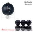 thumbnail image 2 of Allgala 6-PK 3 Inch Luxury Glitter Rich Decoration Christmas Tree Ornament Balls-Black-XB93110, 2 of 3