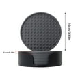 thumbnail image 3 of Round Silicone Coasters Set of 6 with Holder, Thick Non-Slip Heat Resistant Cup Mat for Cold and Hot Drinks, Tabletop Protector for Home and Office Gray, 3 of 3