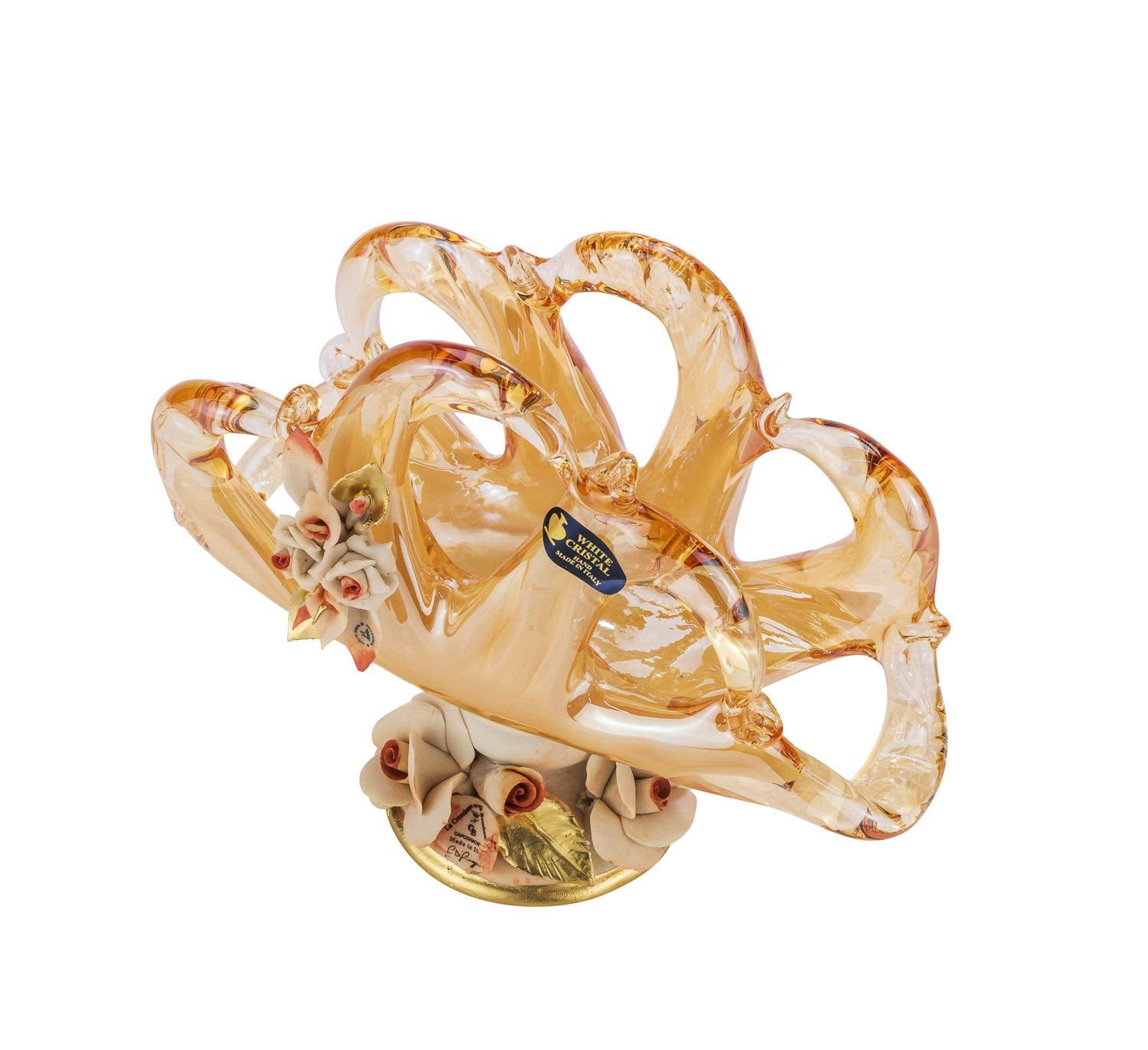 Murano Glass Napkin Holder Vase Decorative Centerpiece Vintage Design Crystal Wedding Gift