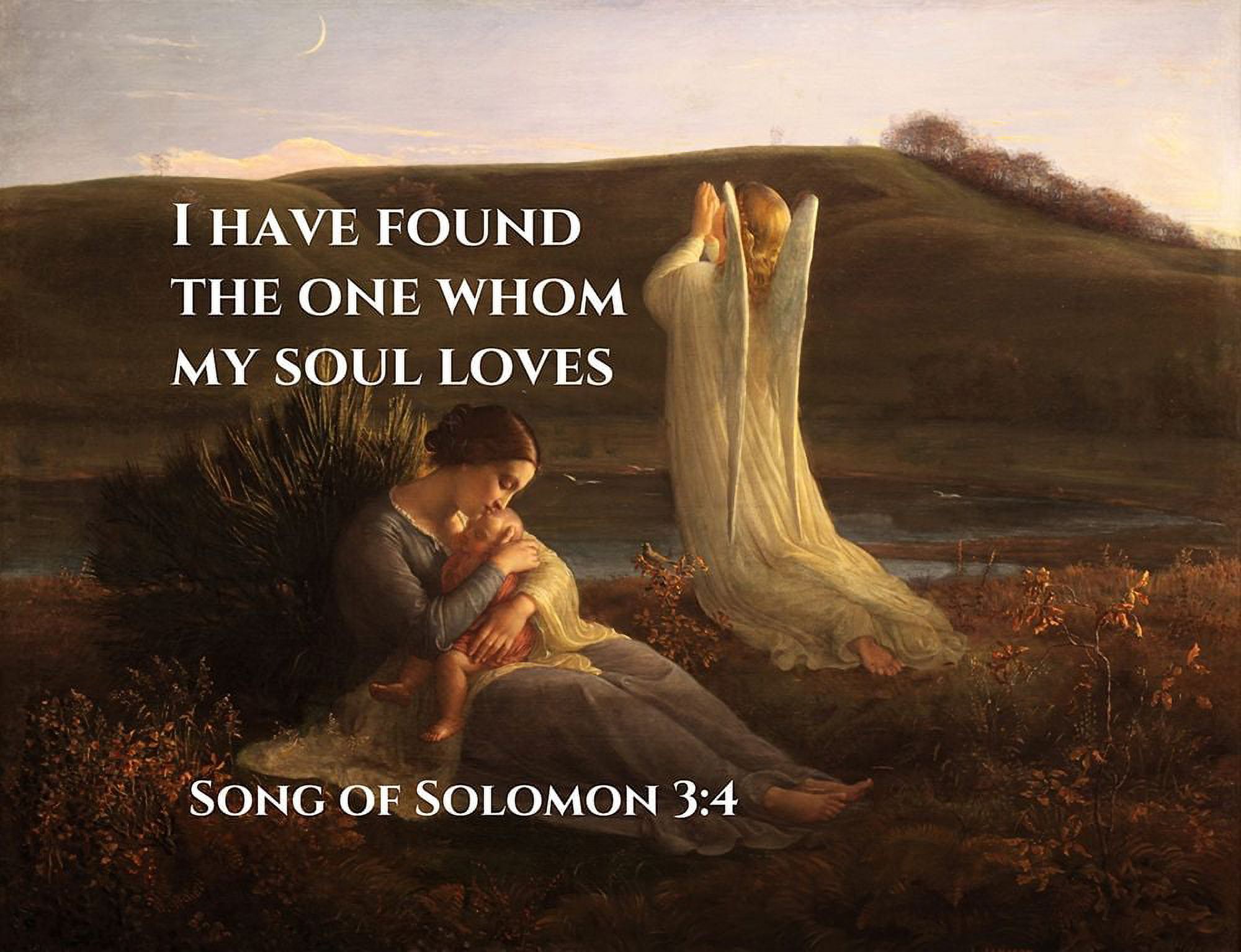 ArtsyQuotes 24x19 White Modern Wood Framed Museum Art Print Titled - Bible  Verse Quote Song of Solomon 3:4, Anne Francois Janmot - The Angel and the  Mother - Walmart.com, image size:2000x1534