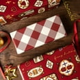 thumbnail image 6 of NeoMart-Vintage Christmas Wrapping Paper Rolls Set, Red Burgundy Matte Retro Heavy Duty Premium Traditional Gift Wrap, Pattern with Church Elements,Colorful Windows, Plaid Reversible, Total 28.5sq.ft, 6 of 13