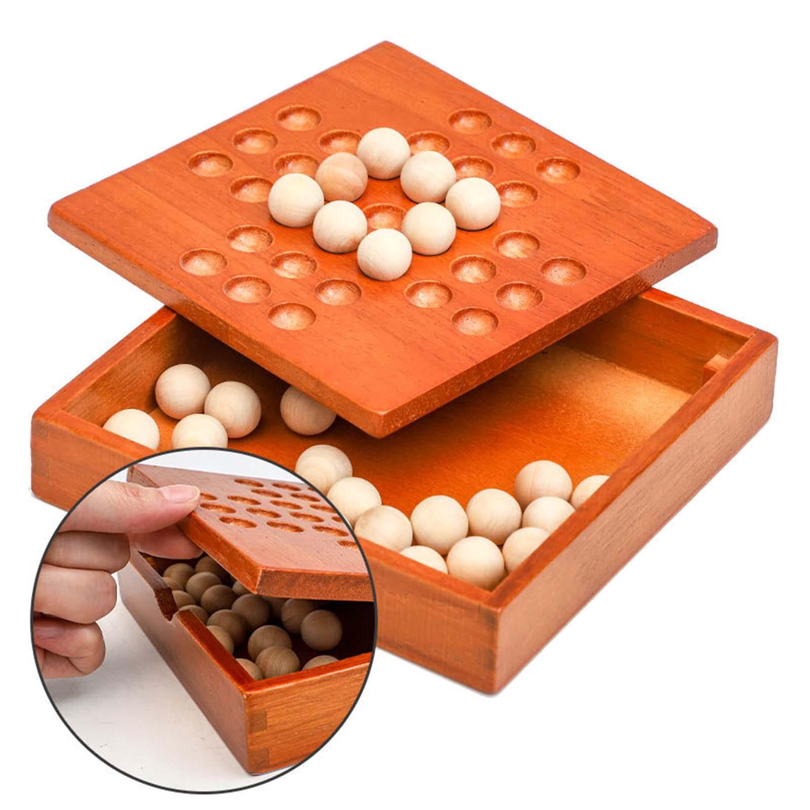 Buy Online Winmaarc Handmade Wooden Peg Solitaire Board Game, Mini Teaser  Board Games -  577693