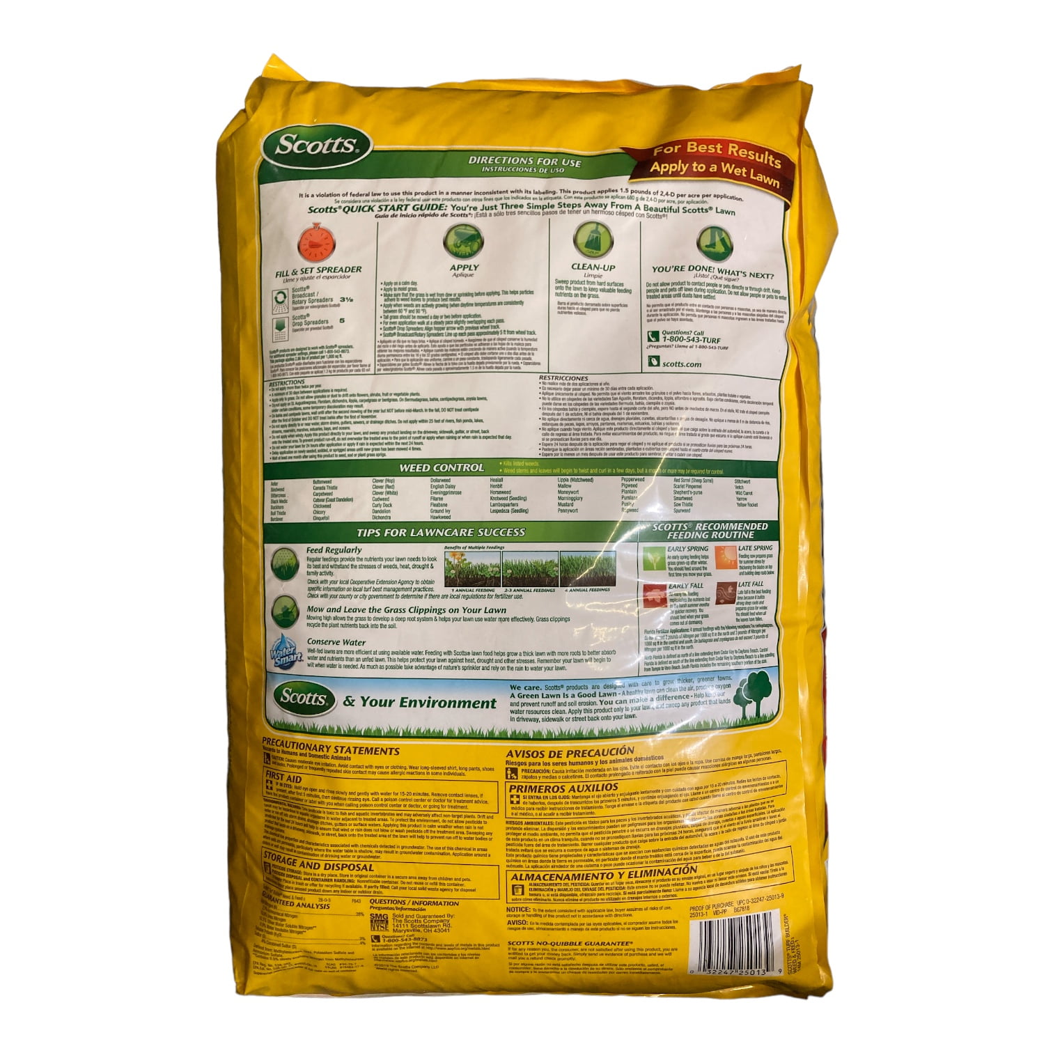 Scotts Turf Builder Weed & Feed, 40 lb with Weedgrip Technology