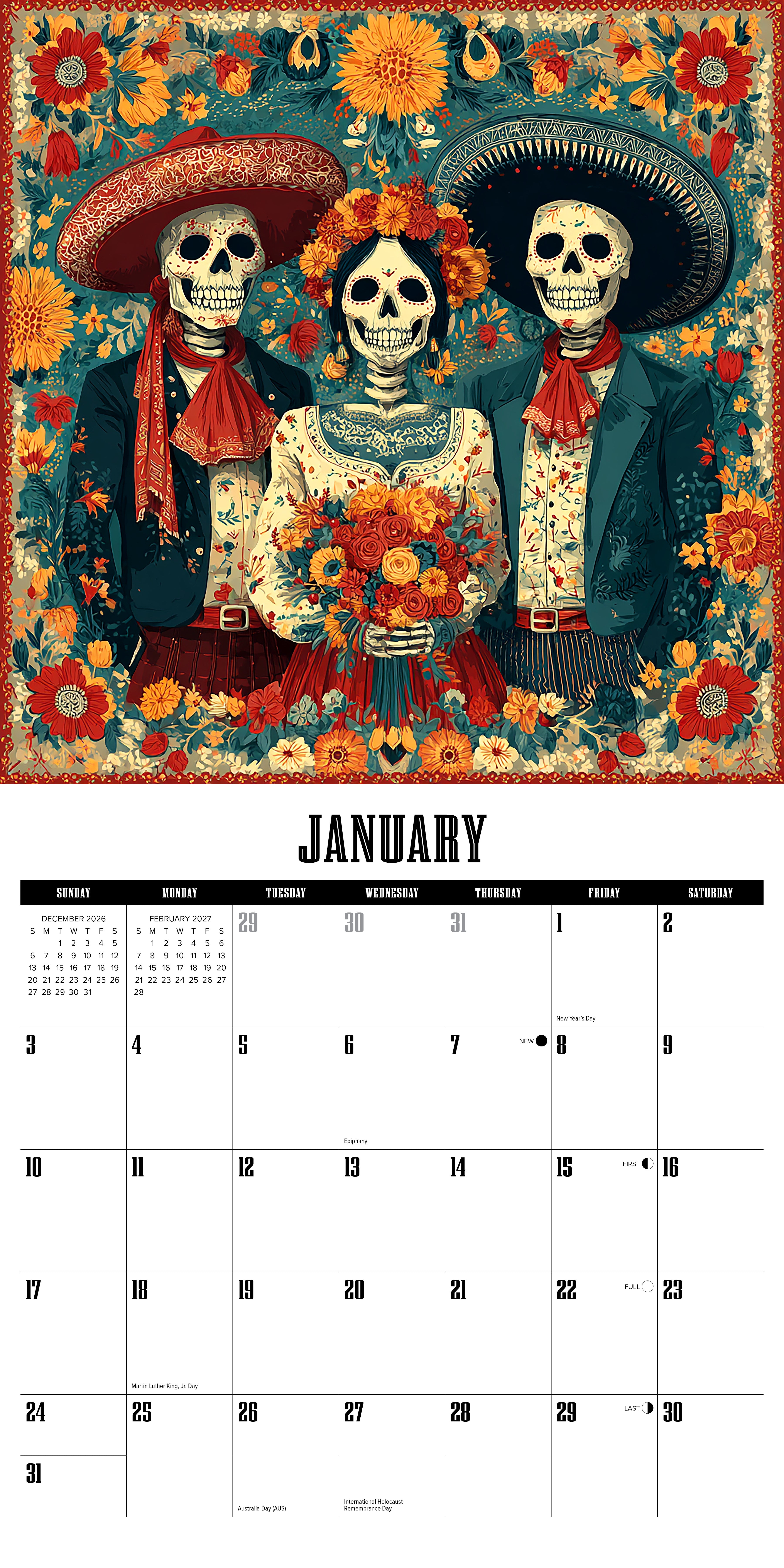 Willow Creek Press, Day of the Dead 2027 Wall Calendar
