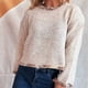 thumbnail image 3 of Ailaofu Long Sleeve Loose Top Women Round Neck Pullover Solid Color Knit Sweater, 3 of 6