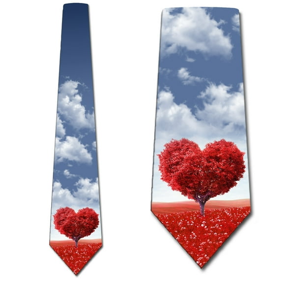 Valentine Ties Mens Heart Necktie Love Ties Valentines Gift by Three Rooker