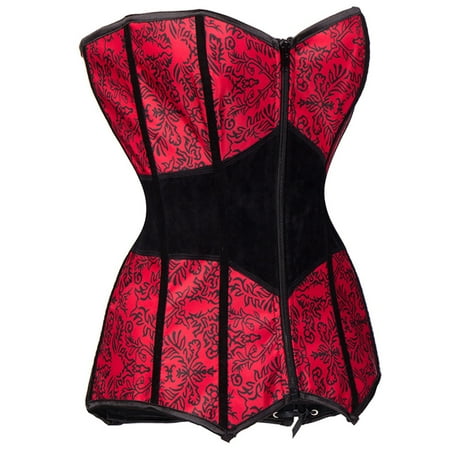 

Lhked Womens Casual Sexy Eyelet Lace-up Print Fishbone Court Vintage Corset Straps Tank Tops Shapewear Bodysuit on Clearance
