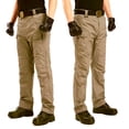 thumbnail image 4 of Pantalones de trabajo para hombre Nikou multibolsillos suaves elásticos ligeros informales para senderismo color caqui L, 4 of 11