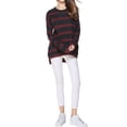 thumbnail image 1 of Women Long Sleeve Round Neck Colorblock Knitted Sweater, 1 of 5